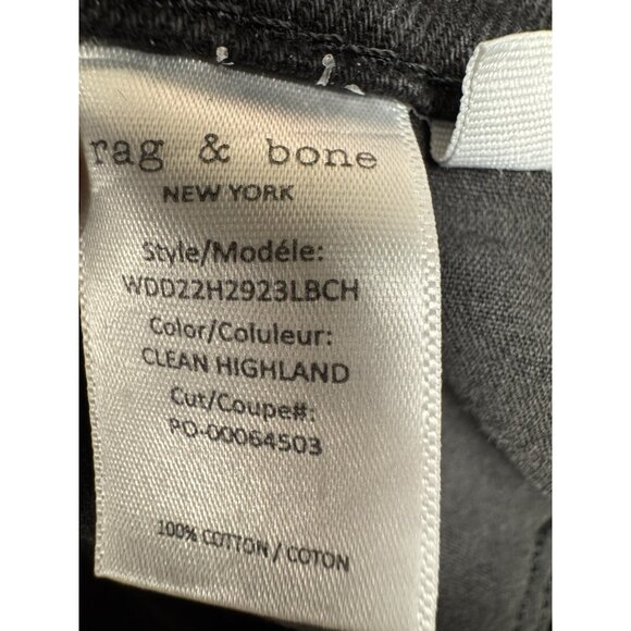 Rag & Bone Jeans Womens 29 Black Denim Baggy Wide Leg Grunge Hip Hop Goth - Picture 7 of 16